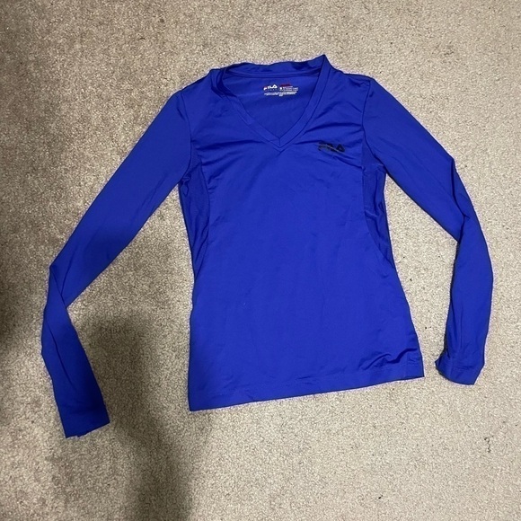 FILA Blue Long sleeve workout top size Small - Picture 1 of 8